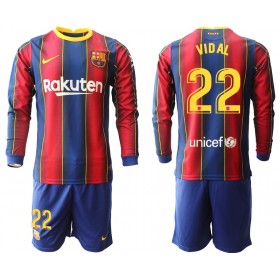 Fotbalový Dres FC Barcelona Arturo Vidal 22 Dětské Domácí 2020/21 Dlouhý Rukáv